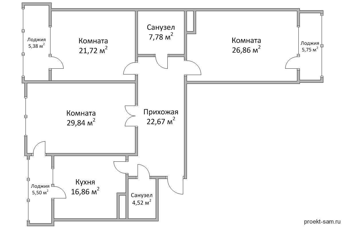 План квартиры чертеж 2 х комнатная